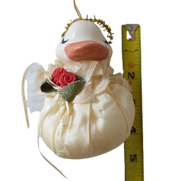 Victorian Style Duck Ornament Plush Body Porcelain Head Christmas Holiday Vtg. C - Picture 2 of 10